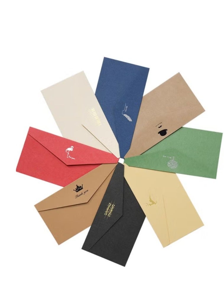 Fuwddy 8 PCS Vintage Colourful Kraft Paper Envelopes Kraft Paper Envelopes Invitation Envelopes Budget Envelopes - Image 2